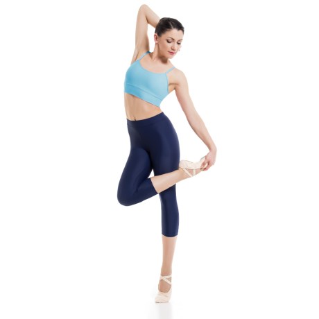 Female Camisole Crop Top With Yoke, Lycra Matt Ciprian Blue