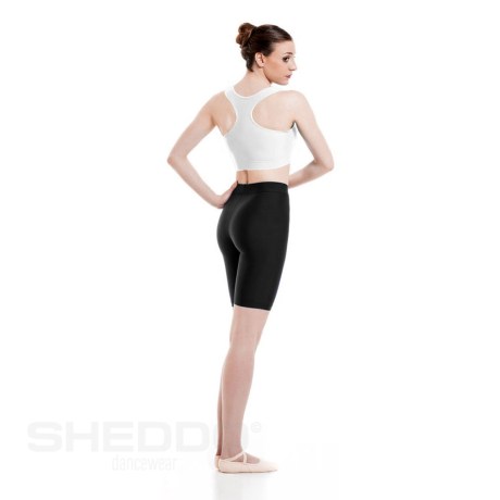 Girls Tank Crop Top with Sport Back, Lycra Matt White