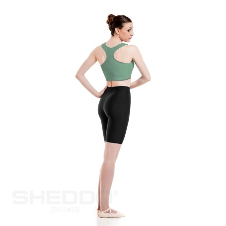 Girls Tank Crop Top with Sport Back, Lycra Matt Army