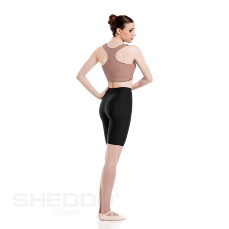 Girls Tank Crop Top with Sport Back, Lycra Matt Nude