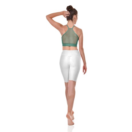 Female Camisole Crop Top Mesh Back Panel, Lycra Matt Army