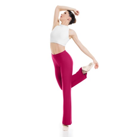 Female Straight Leg Pants with Elastic Waist Band, Meryl Diva