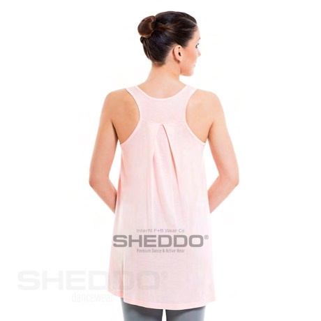 Female Loose Tank Asymmetric Dress, 100% Viscose Pink