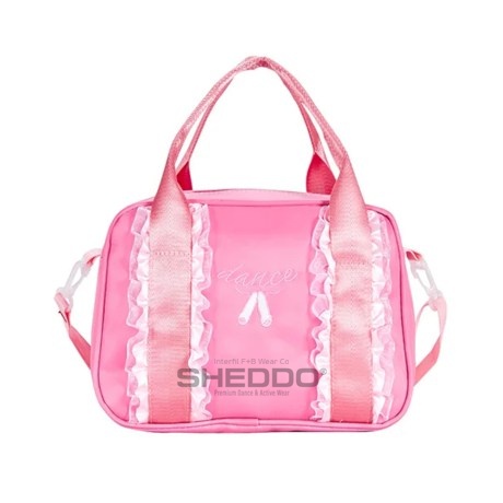 Children's Duffel -Hand or Shoulder- Dance Bag with Pink Silver Tulle