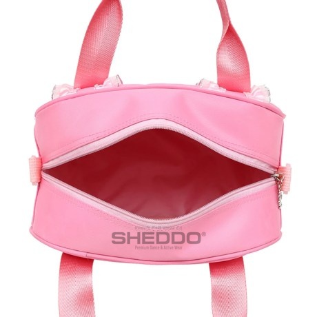 Children's Duffel -Hand or Shoulder- Dance Bag with Pink Silver Tulle
