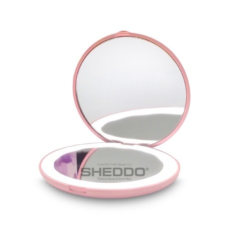 Portable Mini Mirror with Led Ring & Magnification x2