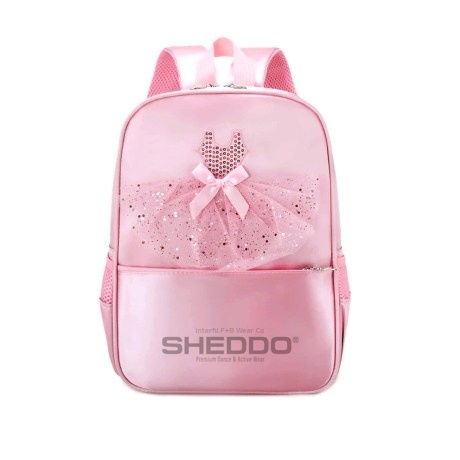 Children's Tutu Strass Backpack with Front Pocket and Side Pouches