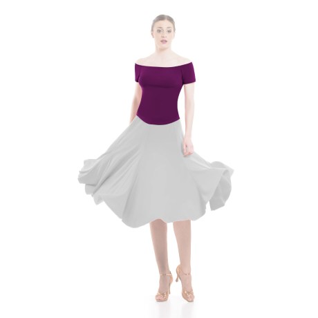 Female Bateau Neck Short Sleeved Top, Super Jersey Plum