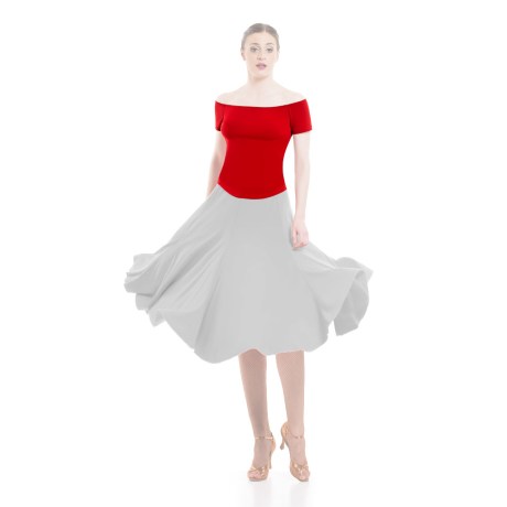 Female Bateau Neck Short Sleeved Top, Super Jersey Red