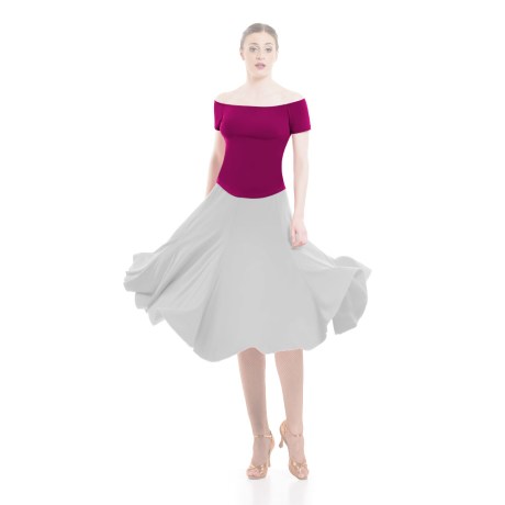 Female Bateau Neck Short Sleeved Top, Super Jersey Fuchsia