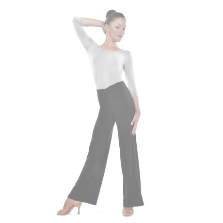 Female Scoop Neck 3/4 Sleeved Top, Super Jersey White