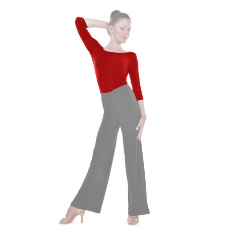 Female Scoop Neck 3/4 Sleeved Top, Super Jersey Orange