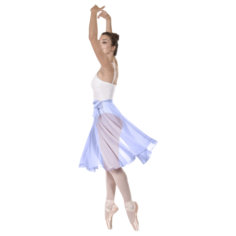 Female Full Circle Ballet Skirt With Scarf Tie, Mousseline, Glicine