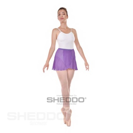 Female Wrap Over Ballet Skirt, Mousseline (100% Polyester), Lilac