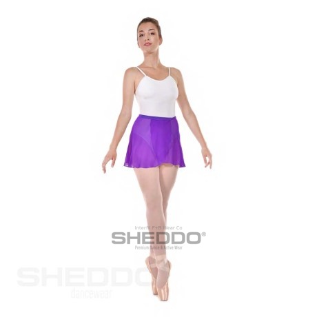 Female Wrap Over Ballet Skirt, Mousseline (100% Polyester), Purple