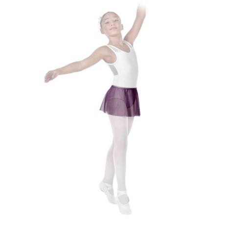 Girls Classic Ballet Skirt with Elasticated Waistline, Tulle Stretch, Burgundy