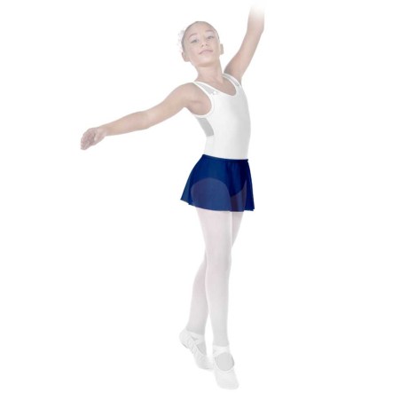 Girls Classic Ballet Skirt with Elasticated Waistline, Tulle Stretch, Blueberry