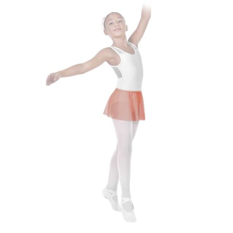 Girls Classic Ballet Skirt with Elasticated Waistline, Tulle Stretch, Angora