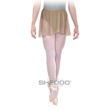 Girls Crossover Skirt With Elasticated Waist, Tulle Stretch, Nude