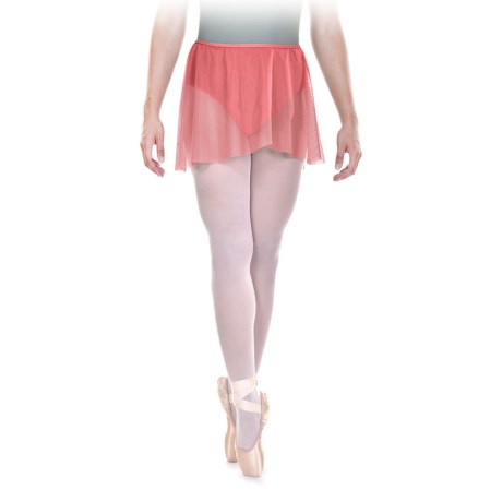 Girls Crossover Skirt With Elasticated Waist, Tulle Stretch, Flamingo