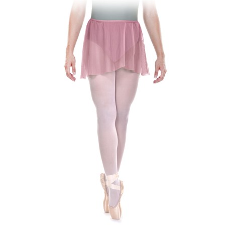 Girls Crossover Skirt With Elasticated Waist, Tulle Stretch, Soft Pink