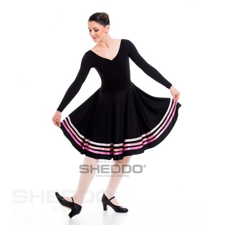 Female Character Skirt With 3 Ribbons, Jersey Black, 80cm