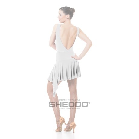 Girls Asymmetric Skirt With Yoke & Single Godet, Super Jersey White