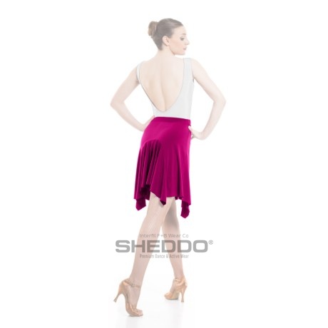 Female Skirt With Elasticated Waist &#38; Ruffled Front, Super Jersey Fuchsia