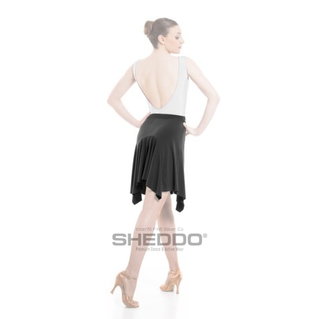 Female Skirt With Elasticated Waist &#38; Ruffled Front, Super Jersey Carbon