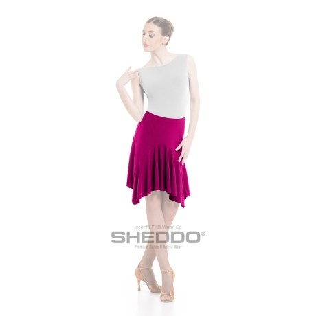 Female Skirt With Elasticated Waist &#38; Ruffled Front, Super Jersey Fuchsia