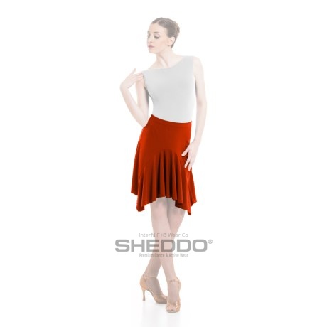 Female Skirt With Elasticated Waist &#38; Ruffled Front, Super Jersey Orange