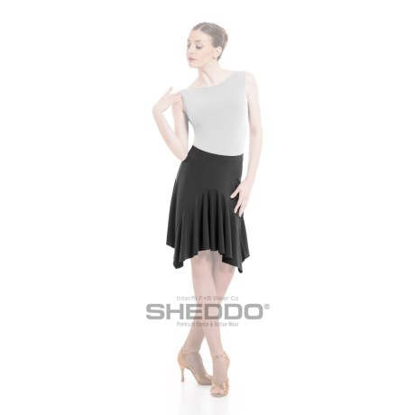 Female Skirt With Elasticated Waist &#38; Ruffled Front, Super Jersey Carbon