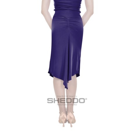 Female Fitted Skirt With Gathered Front &#38; Back, Super Jersey Eggplant