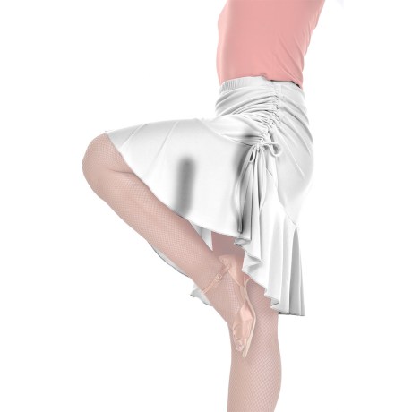 Female Skirt With Yoke & Side Adjustable Drawnstring, Super Jersey White