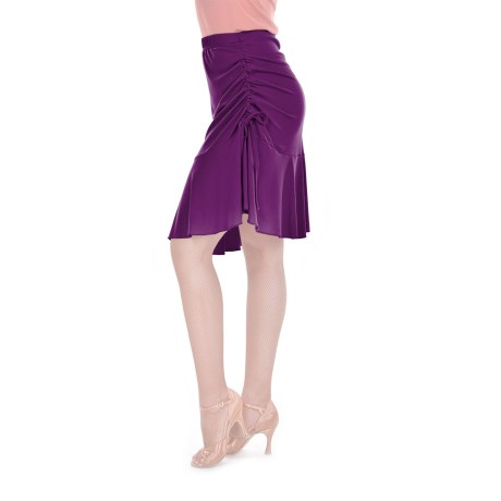 Female Skirt With Yoke & Side Adjustable Drawnstring, Super Jersey Plum