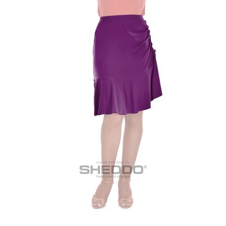 Female Skirt With Yoke & Side Adjustable Drawnstring, Super Jersey Plum