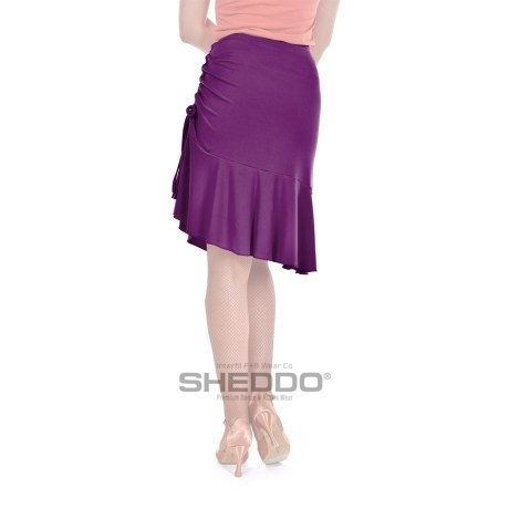 Female Skirt With Yoke & Side Adjustable Drawnstring, Super Jersey Plum