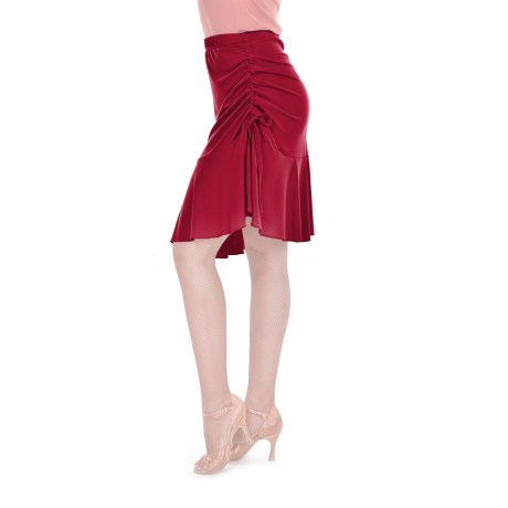 Female Skirt With Yoke & Side Adjustable Drawnstring, Super Jersey Red