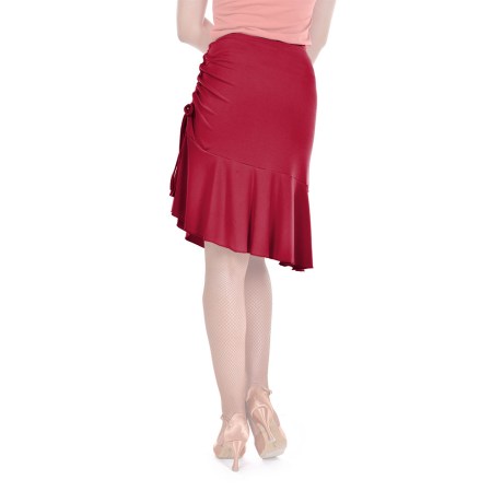 Female Skirt With Yoke & Side Adjustable Drawnstring, Super Jersey Red