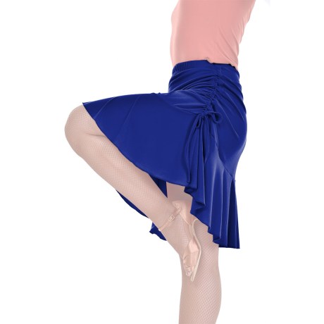 Female Skirt With Yoke & Side Adjustable Drawnstring, Super Jersey Electric Blue