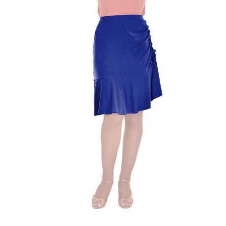 Female Skirt With Yoke & Side Adjustable Drawnstring, Super Jersey Electric Blue
