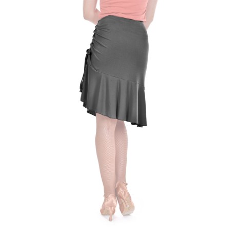 Female Skirt With Yoke & Side Adjustable Drawnstring, Super Jersey Carbon
