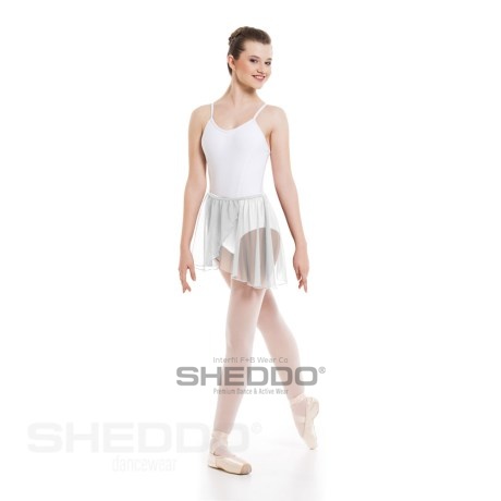 Girls Crossover Skirt With Elasticated Waist, Mousseline White