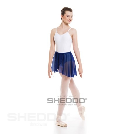 Girls Crossover Skirt With Elasticated Waist, Mousseline Electric Blue