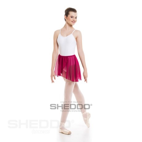 Female Crossover Skirt With Elasticated Waist, Mousseline Fuchsia