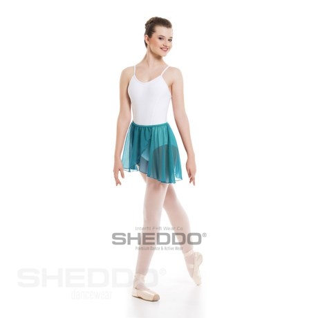 Female Crossover Skirt With Elasticated Waist, Mousseline Turchese