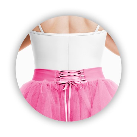 Female Romantic Tutu Criss-Cross Drawstring Back 4 Long 70cm, Tulle Azalea Pink