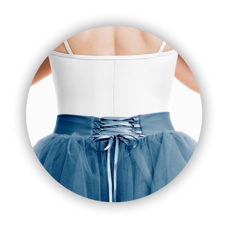 Female Romantic Tutu Criss-Cross Drawstring Back 4 Long 70cm, Tulle Navy Blue