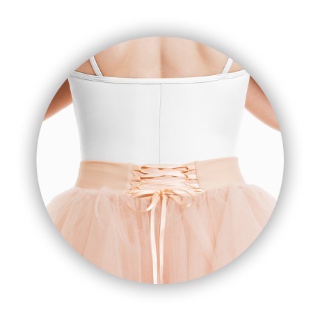 Female Romantic Tutu Criss-Cross Drawstring Back 4 Long 70cm, Tulle Skin
