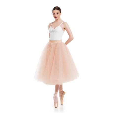 Female Romantic Tutu Criss-Cross Drawstring Back 4 Long 70cm, Tulle Skin